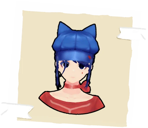 Cap-wearing Mita